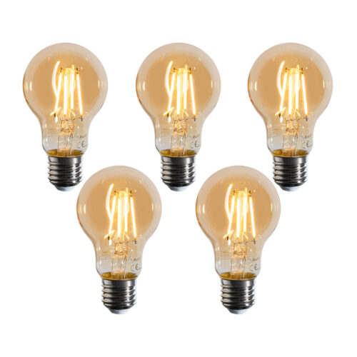 5 darabos E27 dimmelhető LED izzókészlet A60 arany 4W 420 lm 2200K