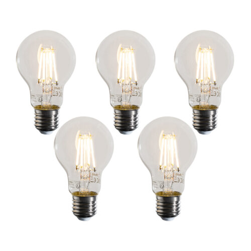 5 darabos E27 dimmelhető LED izzókészlet A60 átlátszó 4W 470 lm 2700K
