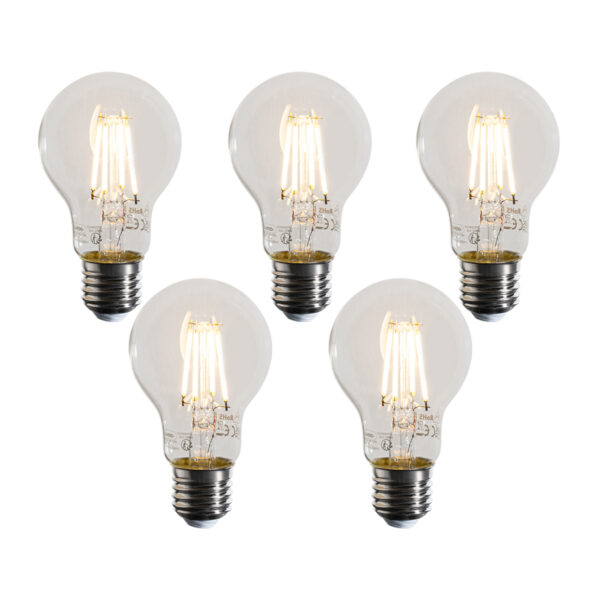 5 darabos E27 dimmelhető LED izzókészlet A60 átlátszó 4W 470 lm 2700K