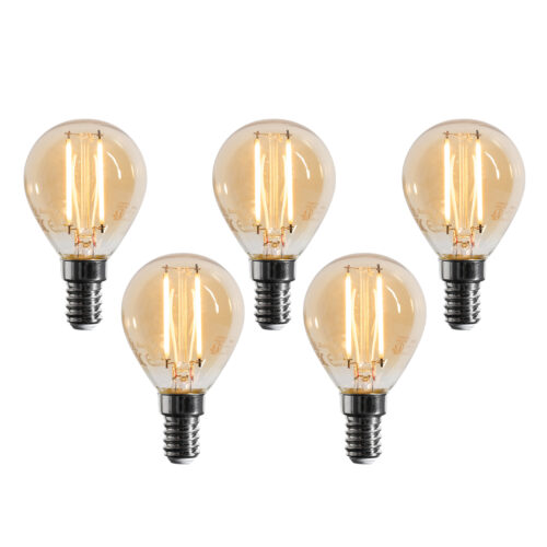 5 darabos E14 dimmelhető LED izzó készlet G45 arany 4W 330 lm 2100K
