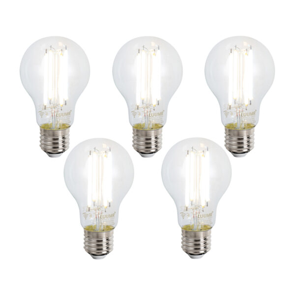 5 darabos okos E27 dimmelhető LED izzó készlet A60 átlátszó 7W 806 lm 2700-6500K