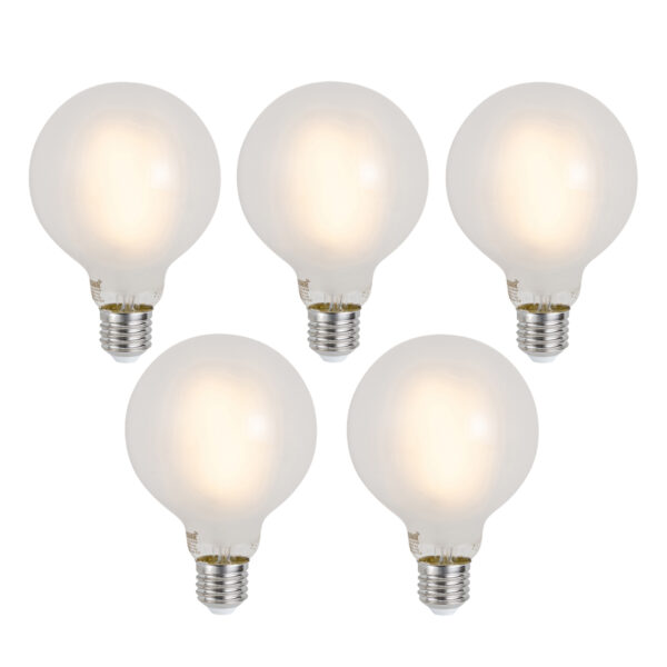 5 db Okos E27 Dimmelhető LED Izzó G95 Matt 7W 806lm 2700-6500K