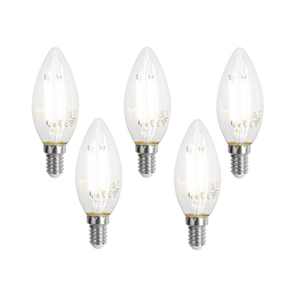 5 darabos Smart E14 LED izzókészlet C35 átlátszó 4