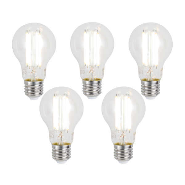 5 db Okos E27 Dimmelhető LED Izzó A60 Átlátszó 7W 806lm 2700-6500K