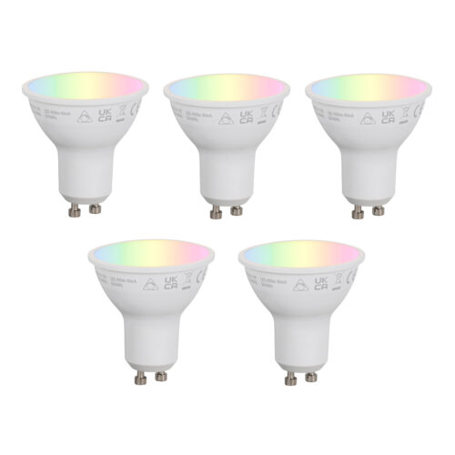 5 darabos intelligens GU10 50 mm-es dimmelhető LED izzókészlet