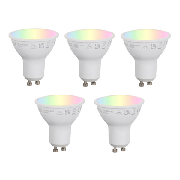 5 darabos intelligens GU10 50 mm-es dimmelhető LED izzókészlet