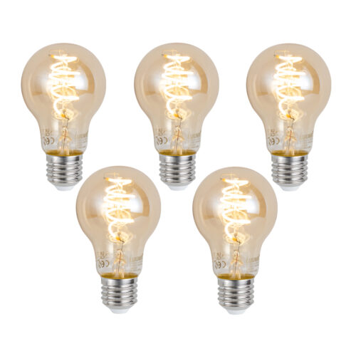 5 db Okos E27 szabályozható LED izzó A60 borostyán 4