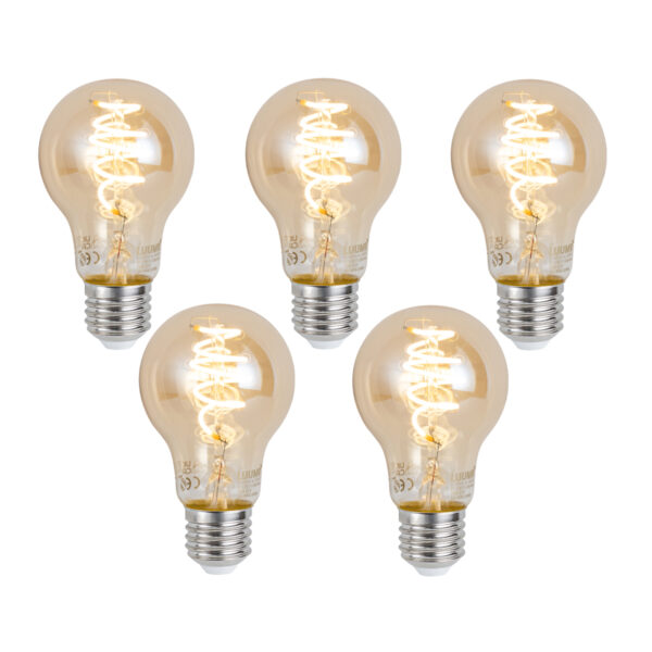 5 db Okos E27 szabályozható LED izzó A60 borostyán 4