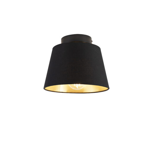 Mennyezeti lámpa pamut búrával fekete arannyal 20 cm - Combi Black