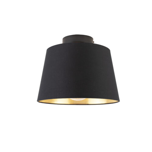 Mennyezeti lámpa pamut búrával fekete arannyal 25 cm - Combi Black