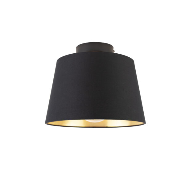 Mennyezeti lámpa pamut búrával fekete arannyal 25 cm - Combi Black