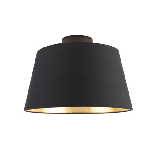 Mennyezeti lámpa pamut búrával fekete arannyal 32 cm - Combi Black