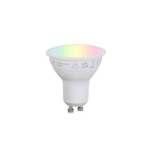 Okos GU10 50 mm-es dimmelhető LED izzó opál RGBW 4