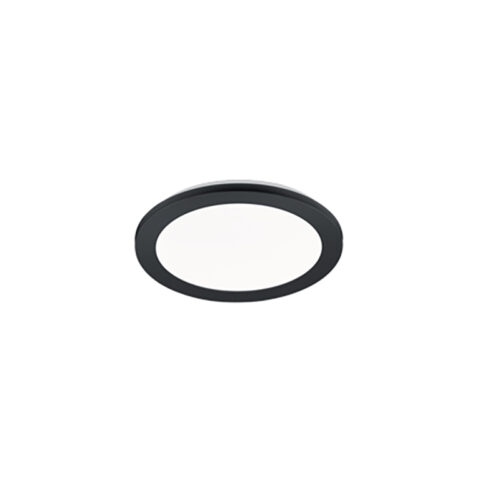 Kerek mennyezeti lámpa fekete 26 cm LED-del