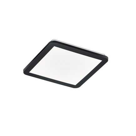 Négyzetes mennyezeti lámpa fekete 30 cm beépített LED-del
