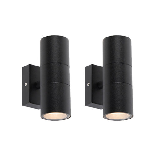 2 db-os kültéri fali lámpa készlet fekete IP44 - Duo