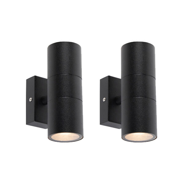 2 db-os kültéri fali lámpa készlet fekete IP44 - Duo