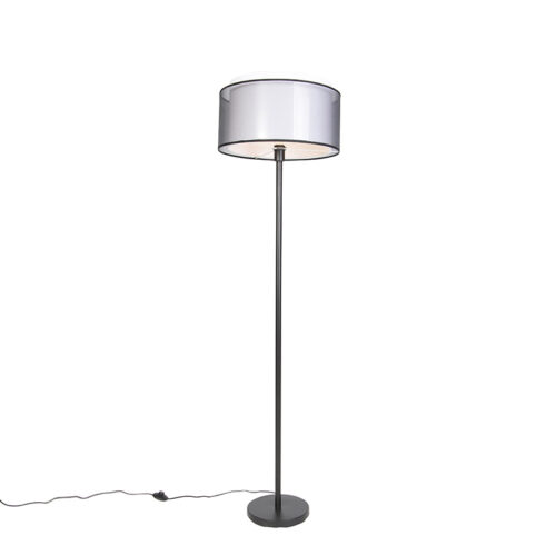 Design állólámpa fekete fekete-fehér árnyékolóval 47 cm - Simplo