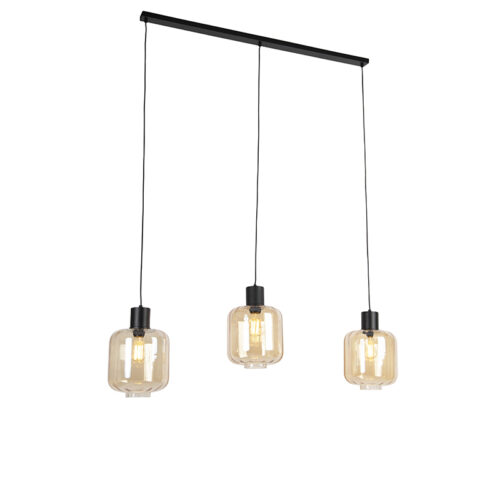 Design lógólámpa fekete borostyánüveggel