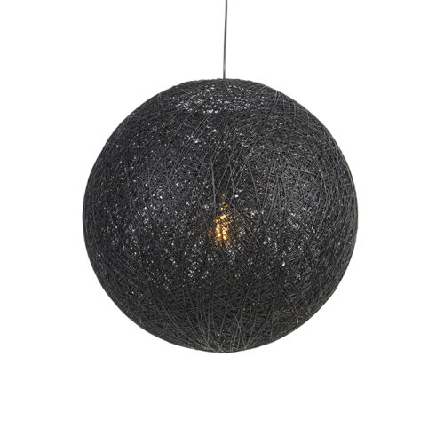 Rusztikus lógólámpa fekete 60 cm - Corda