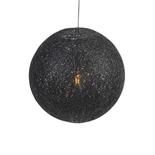 Rusztikus lógólámpa fekete 60 cm - Corda
