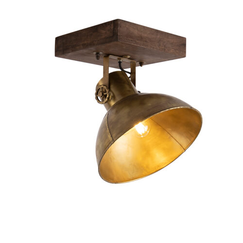 Ipari mennyezeti spotlámpa bronz fahatással 30 cm - Mangoes