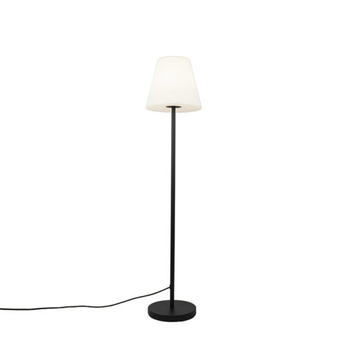 Kültéri állólámpa fekete fehér árnyékolóval 35 cm IP65 - Virginia