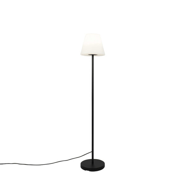 Kültéri állólámpa fekete fehér árnyékolóval IP65 25 cm - Virginia