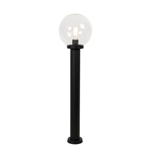 Álló kültéri lámpa fekete átlátszó gömbbel 100 cm IP44 - Sfera