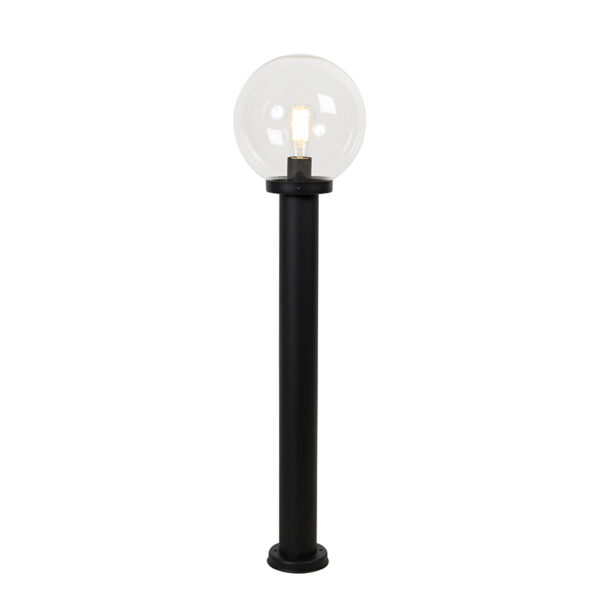 Álló kültéri lámpa fekete átlátszó gömbbel 100 cm IP44 - Sfera