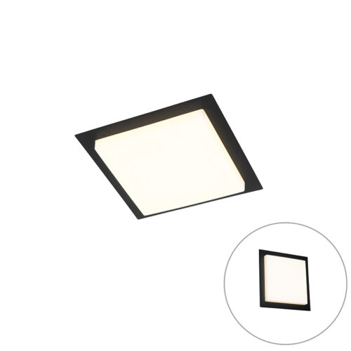Modern mennyezeti lámpa fekete négyzet alakú LED-del IP44 - Lys