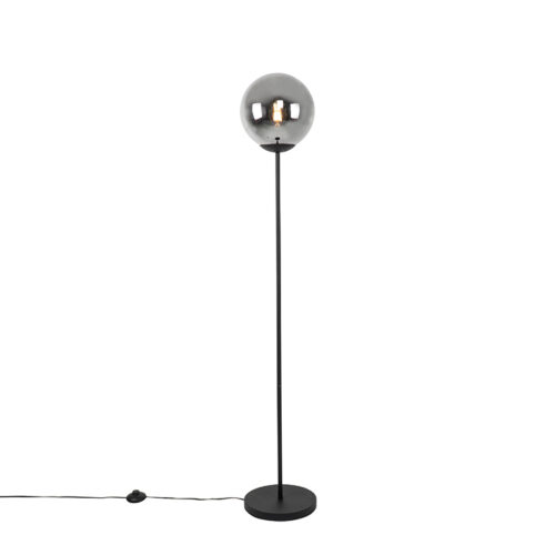 Art Deco állólámpa fekete füstüveggel - Pallon