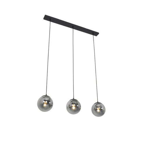 Art Deco lógólámpa fekete és füstüveggel 3-lámpás - Pallon