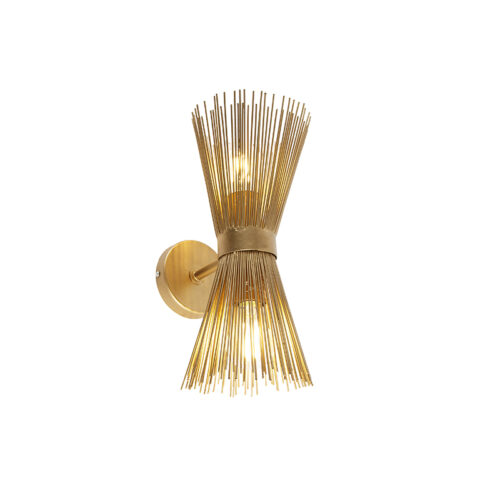 Art Deco fali lámpa arany 2-lámpás - Broom