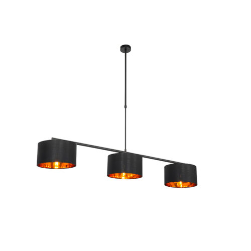 Modern függőlámpa fekete arannyal 125 cm 3-lámpás - VT 3