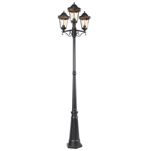 Kültéri lámpa fekete 220 cm 3-lámpás IP44 - Havana