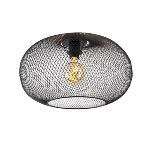 Modern mennyezeti lámpa fekete 45 cm - Mesh Ball
