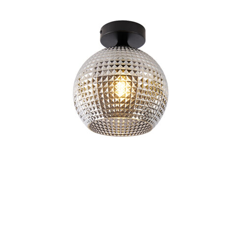 Art Deco mennyezeti lámpa fekete füstüveggel - Sphere