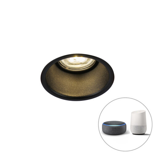 Modern okos beépített reflektor fekete WiFi-vel GU10 - Dept