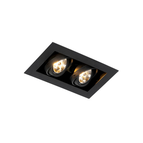 Okos süllyesztett spotlámpa fekete 2-lámpás állítható 2 Wifi GU10 70mm-rel - Oneon 70