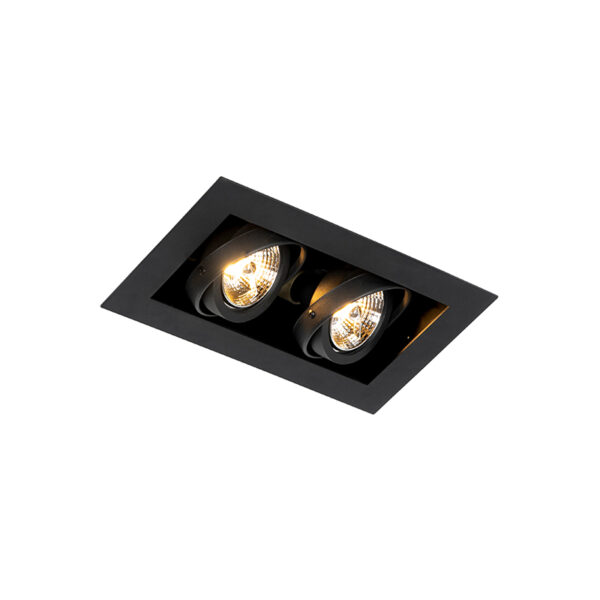 Okos süllyesztett spotlámpa fekete 2-lámpás állítható 2 Wifi GU10 70mm-rel - Oneon 70