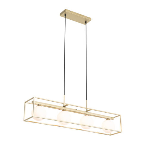 Design lógólámpa arany fehér üveggel 4-lámpás - Aniek