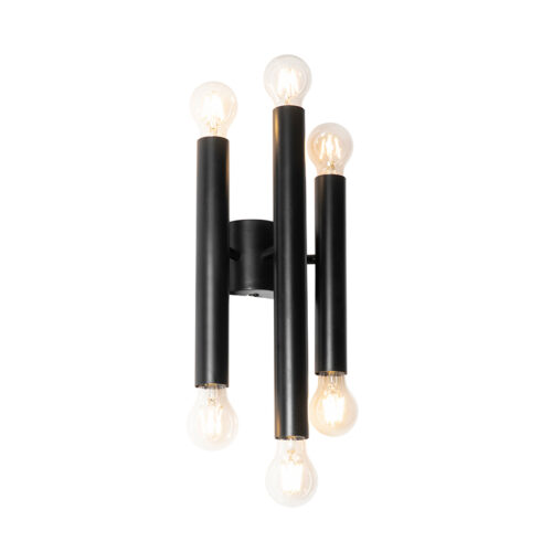 Art Deco fali lámpa fekete 6 lámpás - Tubi