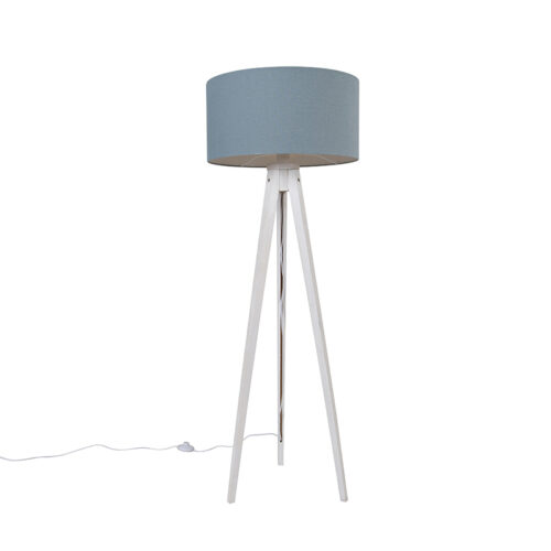 Állólámpa állvány fehér világoskék árnyékolóval 50 cm - Tripod Classic