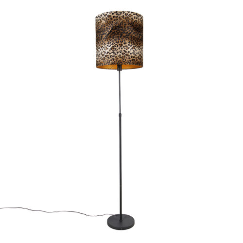 Állólámpa fekete lámpabúrával leopárd mintával 40 cm - Parte