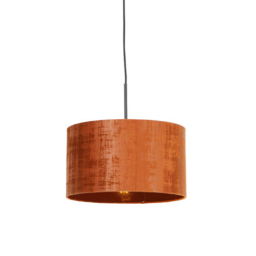 Modern függőlámpa fekete narancssárga árnyékolóval 35 cm - Combi