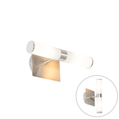 Modern fürdőszobai fali lámpa acél IP44 2-lámpás - Bath