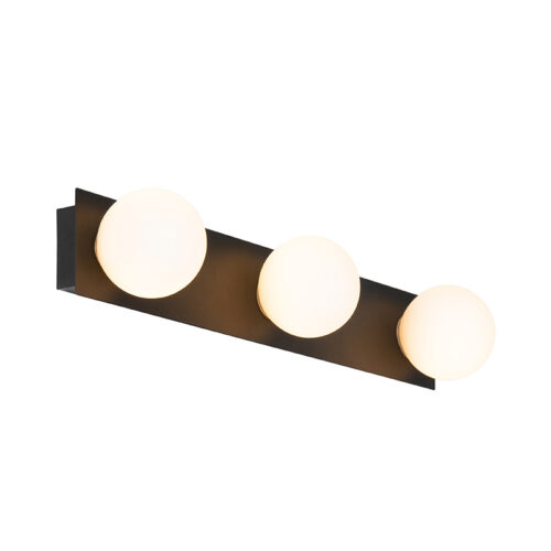 Modern fali lámpa fekete 48 cm IP44 3-lámpás - Cederic
