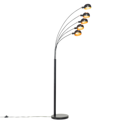 Design állólámpa fekete arannyal 5-lámpás - Sixties Marmo