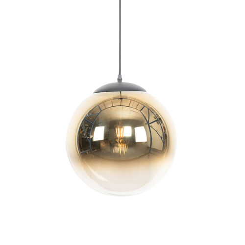 Art Deco lógólámpa fekete aranyszínű üveggel 33 cm - Pallon